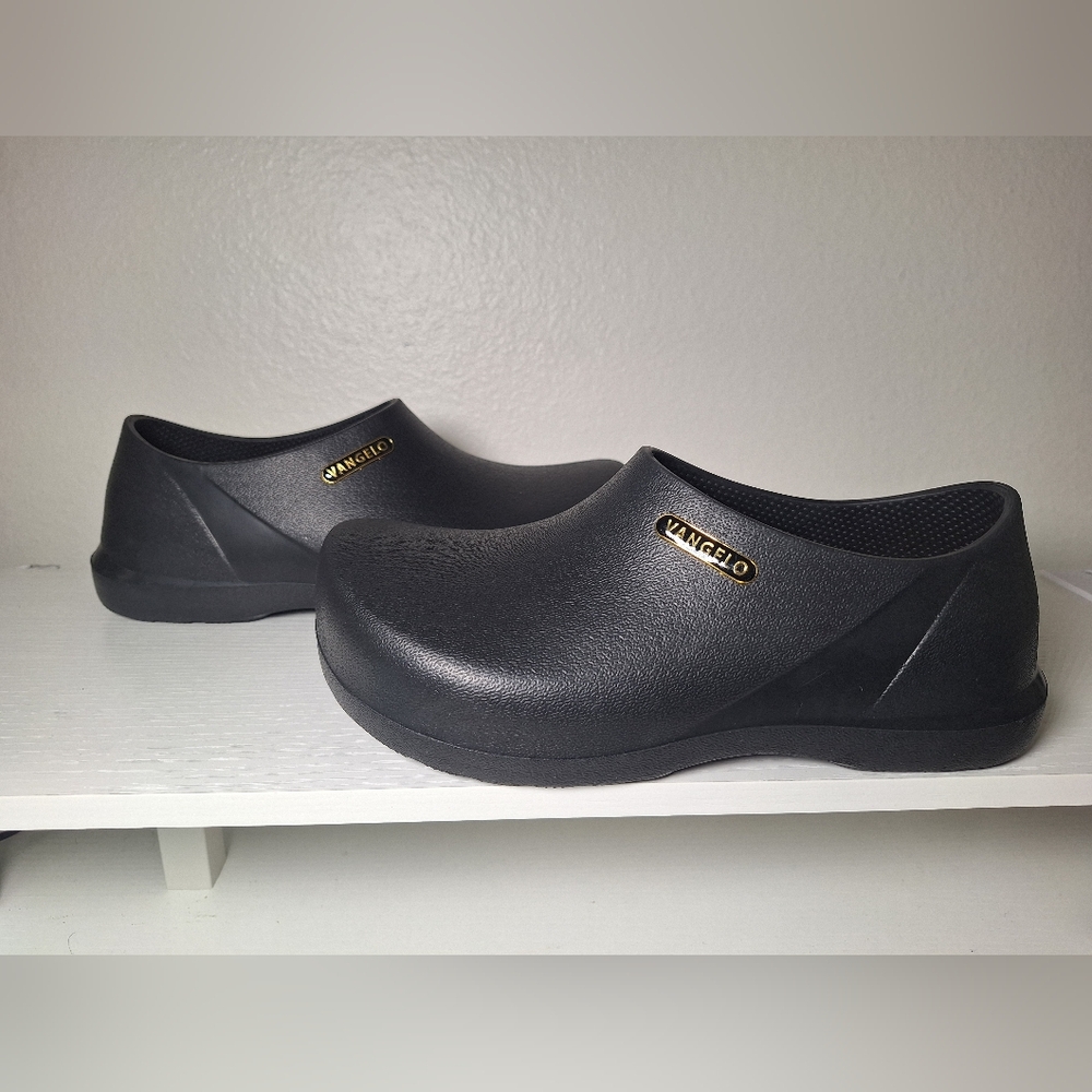 Vangelo Black Slip-On Work Clogs Unisex